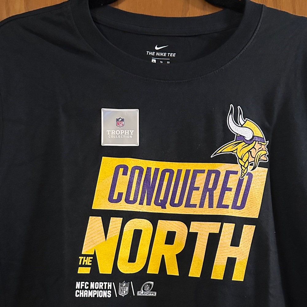 Nike Black and Yellow Vikings Conquered the North Tee